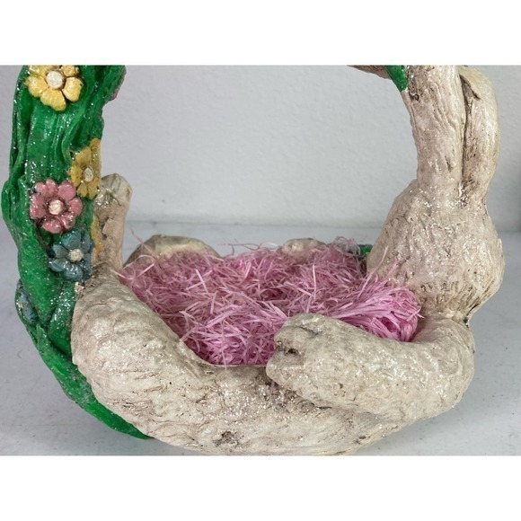 Easter Egg Basket Decor Bunny Rabbit 9" Tall Spring Holiday Centerpiece… - Picture 9 of 11